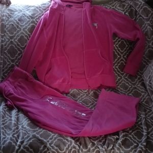 Pink track suit